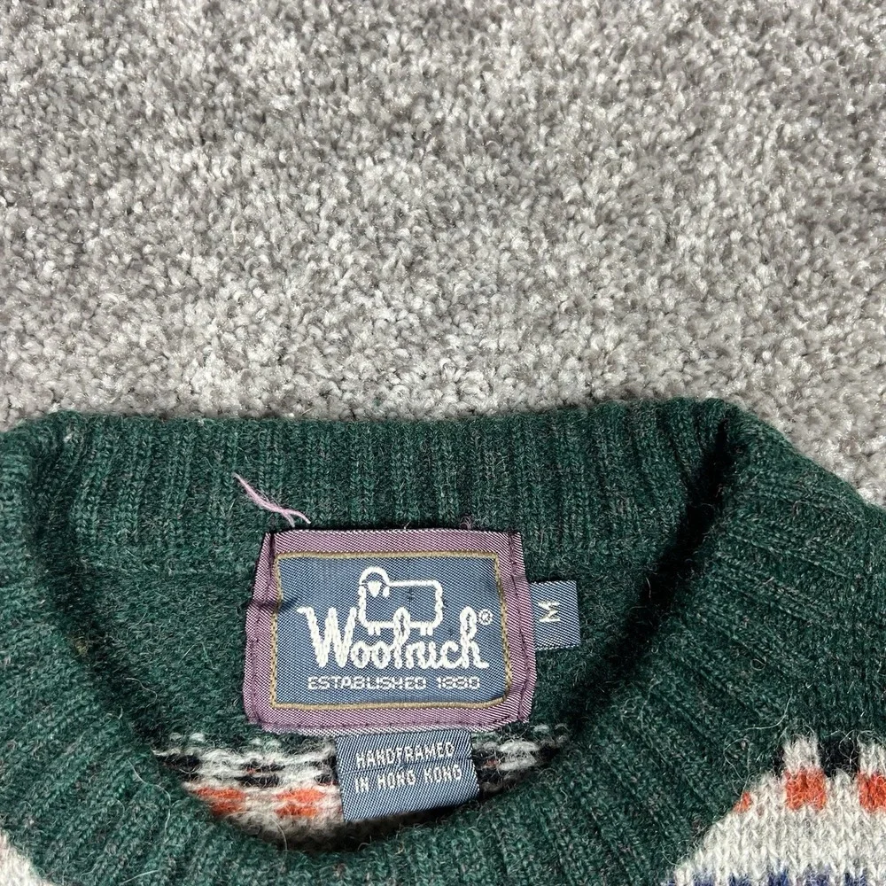 Vintage 80s 90s Woolrich Loon Duck Wool Sweater Men M Chunky Hunting Fair Isle